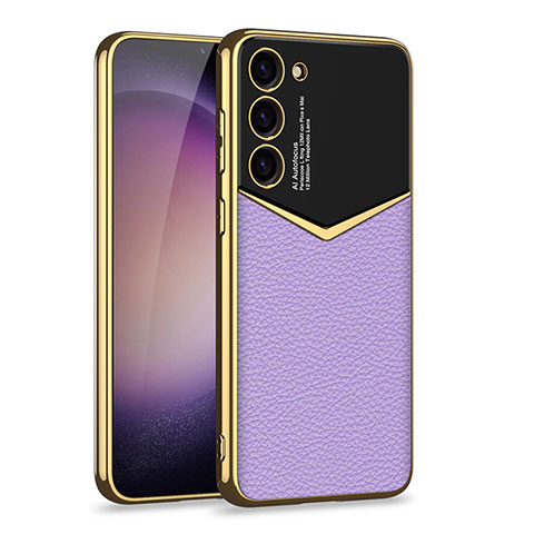 Coque Luxe Cuir Housse Etui AC4 pour Samsung Galaxy S22 Plus 5G Violet