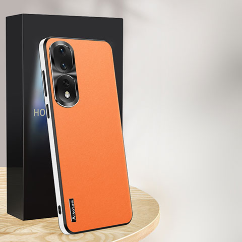 Coque Luxe Cuir Housse Etui AT1 pour Huawei Honor 80 Pro Flat 5G Orange