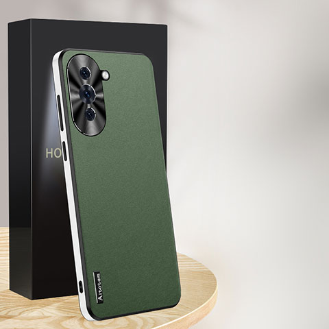 Coque Luxe Cuir Housse Etui AT1 pour Huawei Nova 10 Vert