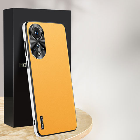 Coque Luxe Cuir Housse Etui AT1 pour Huawei Nova 9 Pro Jaune