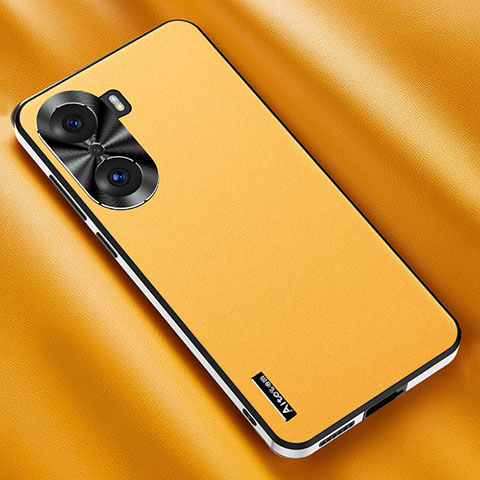 Coque Luxe Cuir Housse Etui AT2 pour Huawei Honor 60 5G Jaune