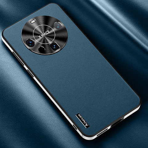 Coque Luxe Cuir Housse Etui AT2 pour Huawei Mate 60 Bleu