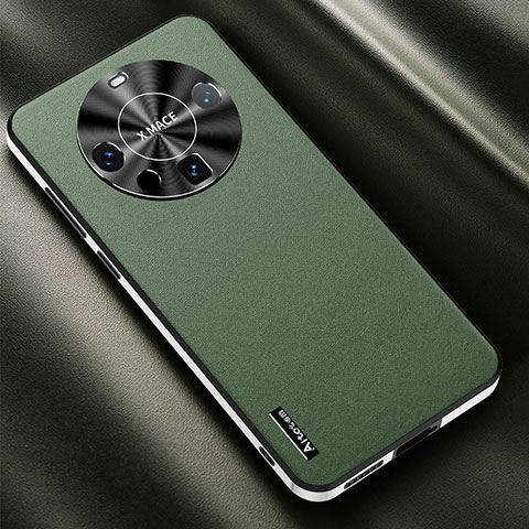 Coque Luxe Cuir Housse Etui AT2 pour Huawei Mate 60 Pro+ Plus Vert