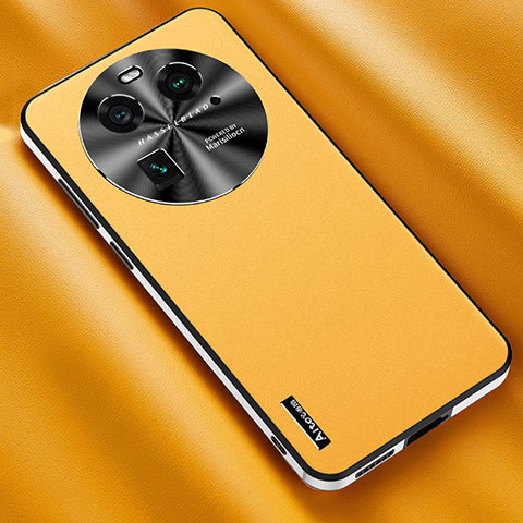 Coque Luxe Cuir Housse Etui AT2 pour Oppo Find X6 5G Jaune