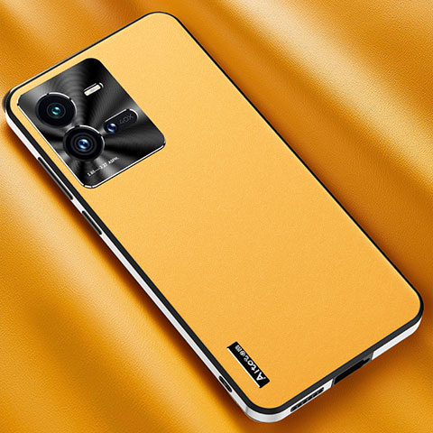 Coque Luxe Cuir Housse Etui AT2 pour Vivo iQOO 10 Pro 5G Jaune