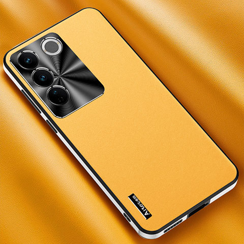 Coque Luxe Cuir Housse Etui AT2 pour Vivo V27 Pro 5G Jaune