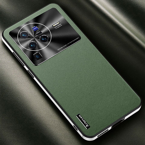 Coque Luxe Cuir Housse Etui AT2 pour Vivo X80 Pro 5G Vert