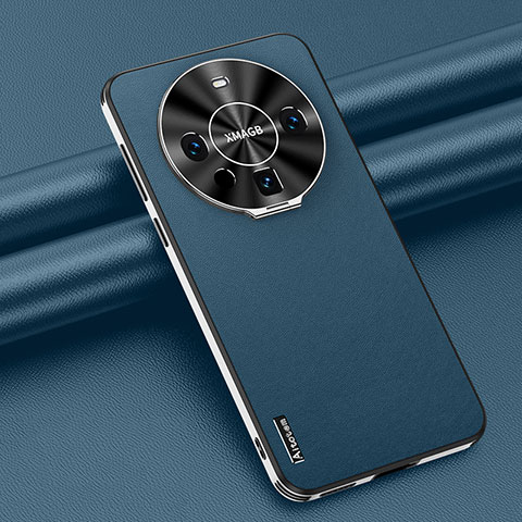 Coque Luxe Cuir Housse Etui AT3 pour Huawei Mate 60 Pro Bleu