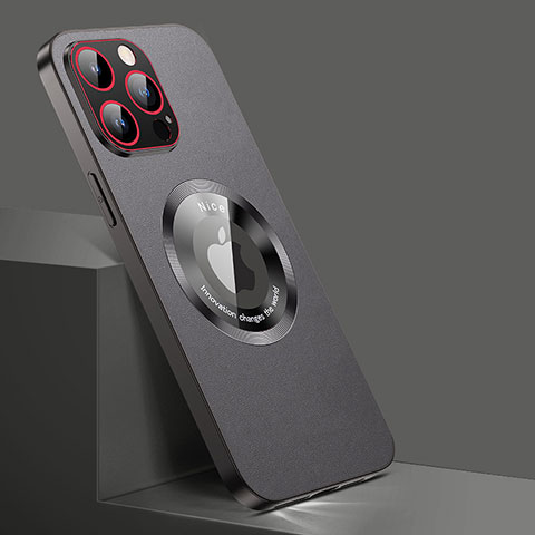 Coque Luxe Cuir Housse Etui avec Mag-Safe Magnetic Magnetique QC1 pour Apple iPhone 15 Pro Max Noir