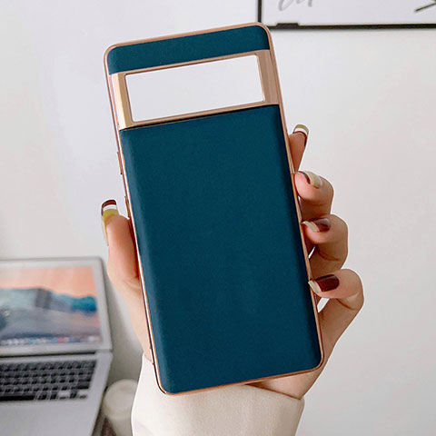 Coque Luxe Cuir Housse Etui B01H pour Google Pixel 6a 5G Bleu