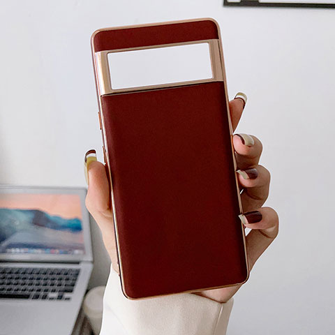 Coque Luxe Cuir Housse Etui B01H pour Google Pixel 6a 5G Rouge