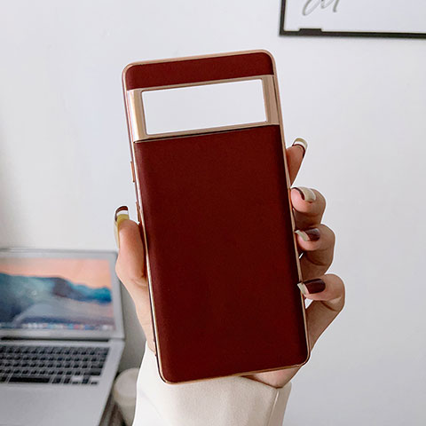 Coque Luxe Cuir Housse Etui B01H pour Google Pixel 7 Pro 5G Rouge