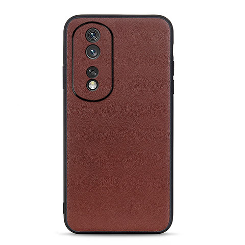 Coque Luxe Cuir Housse Etui B01H pour Huawei Honor 80 5G Marron