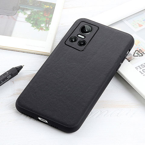 Coque Luxe Cuir Housse Etui B01H pour Realme GT Neo3 5G Noir