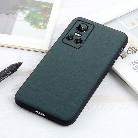 Coque Luxe Cuir Housse Etui B01H pour Realme GT Neo3 5G Vert