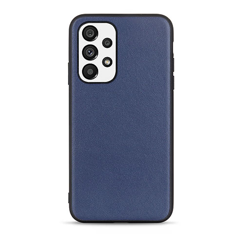 Coque Luxe Cuir Housse Etui B01H pour Samsung Galaxy A73 5G Bleu