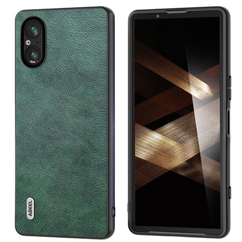 Coque Luxe Cuir Housse Etui B01H pour Sony Xperia 5 V Vert