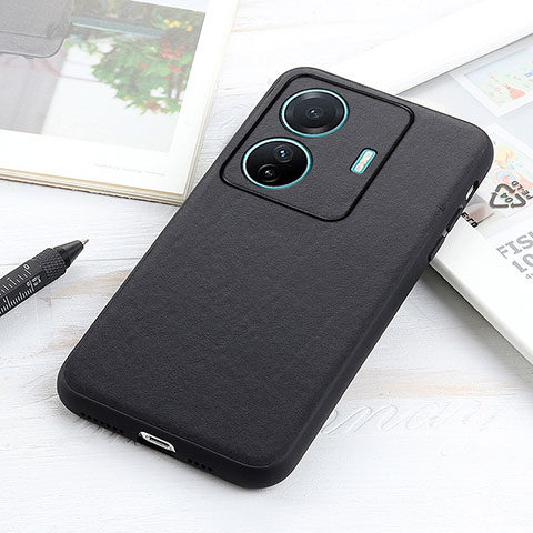 Coque Luxe Cuir Housse Etui B01H pour Vivo iQOO Z6 Pro 5G Noir