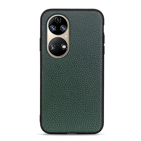 Coque Luxe Cuir Housse Etui B02H pour Huawei P50 Vert