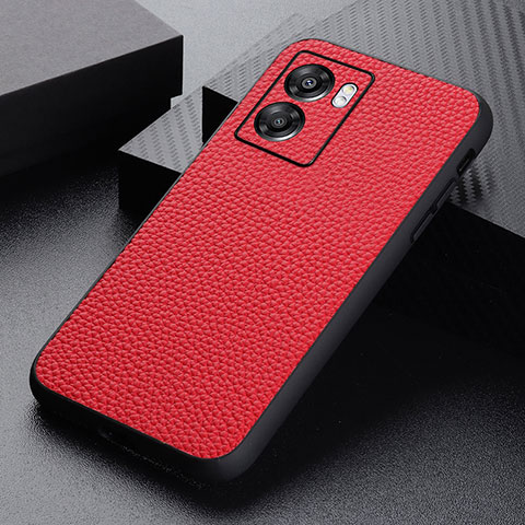 Coque Luxe Cuir Housse Etui B02H pour Oppo A77 5G Rouge