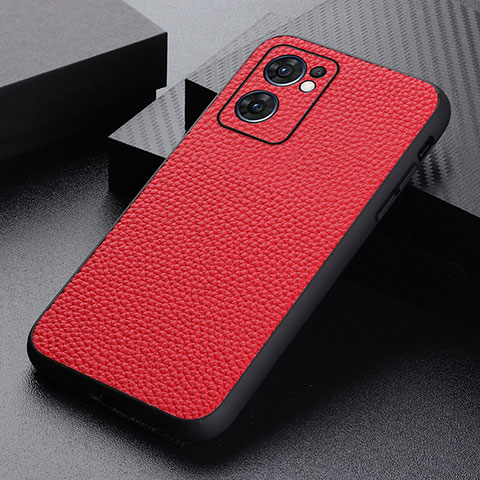 Coque Luxe Cuir Housse Etui B02H pour Oppo Find X5 Lite 5G Rouge