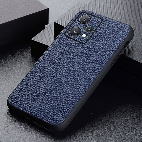 Coque Luxe Cuir Housse Etui B02H pour Realme 9 5G Bleu