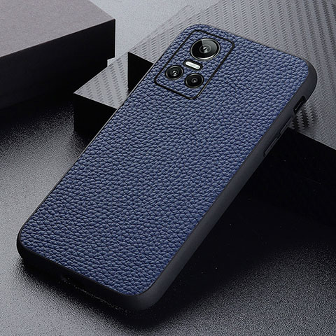 Coque Luxe Cuir Housse Etui B02H pour Realme GT Neo3 5G Bleu