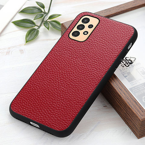 Coque Luxe Cuir Housse Etui B02H pour Samsung Galaxy A13 4G Rouge