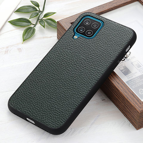 Coque Luxe Cuir Housse Etui B02H pour Samsung Galaxy F12 Vert