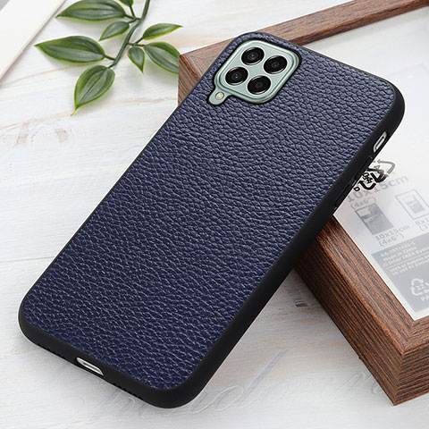 Coque Luxe Cuir Housse Etui B02H pour Samsung Galaxy M33 5G Bleu