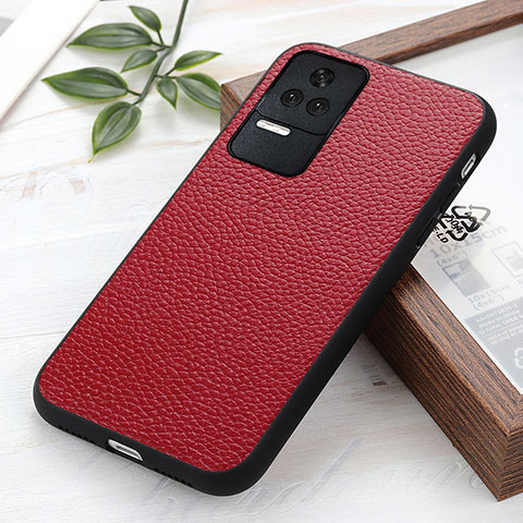 Coque Luxe Cuir Housse Etui B02H pour Xiaomi Redmi K40S 5G Rouge