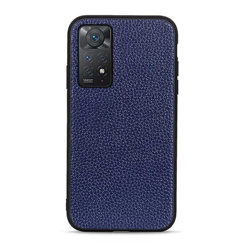 Coque Luxe Cuir Housse Etui B02H pour Xiaomi Redmi Note 12 Pro 4G Bleu