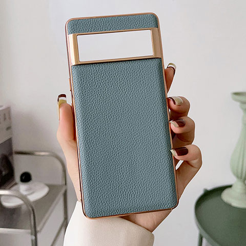 Coque Luxe Cuir Housse Etui B03H pour Google Pixel 6a 5G Bleu Clair