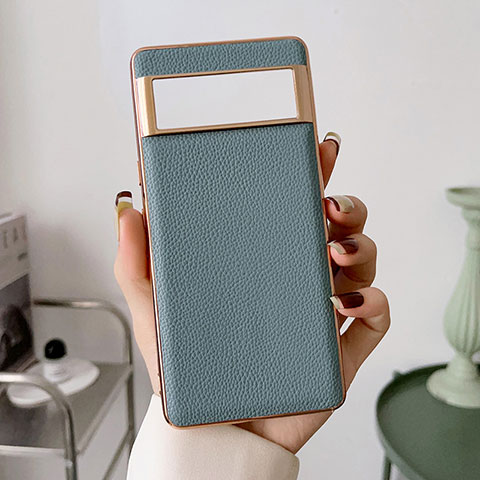 Coque Luxe Cuir Housse Etui B03H pour Google Pixel 7 5G Bleu Clair