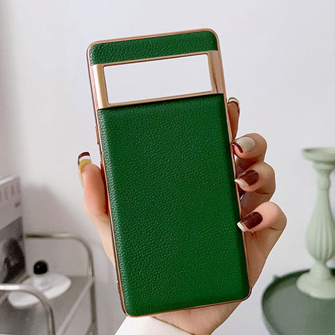 Coque Luxe Cuir Housse Etui B03H pour Google Pixel 7 5G Vert