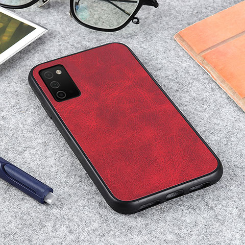 Coque Luxe Cuir Housse Etui B03H pour Samsung Galaxy A03s Rouge