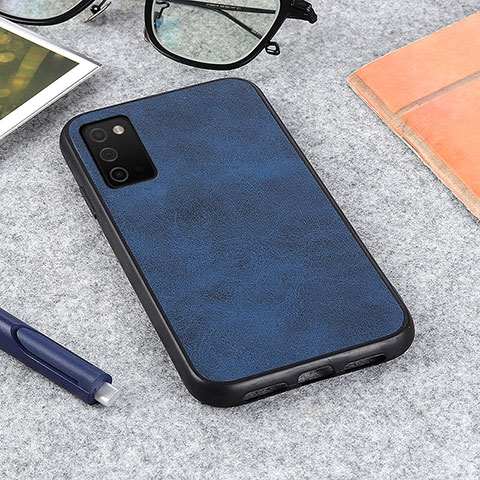 Coque Luxe Cuir Housse Etui B03H pour Samsung Galaxy M02s Bleu