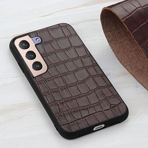 Coque Luxe Cuir Housse Etui B04H pour Samsung Galaxy S21 Plus 5G Marron