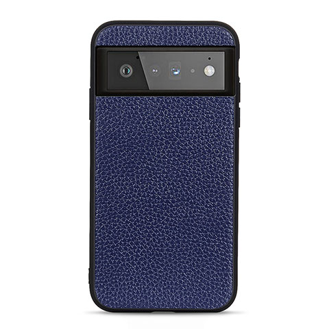 Coque Luxe Cuir Housse Etui B05H pour Google Pixel 6 5G Bleu