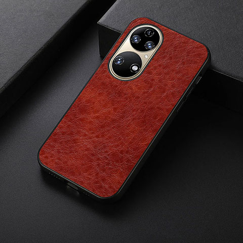 Coque Luxe Cuir Housse Etui B05H pour Huawei P50 Pro Marron