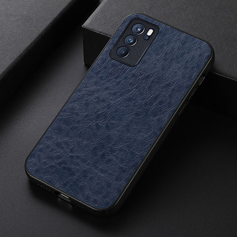 Coque Luxe Cuir Housse Etui B05H pour Oppo Reno6 Pro 5G India Bleu