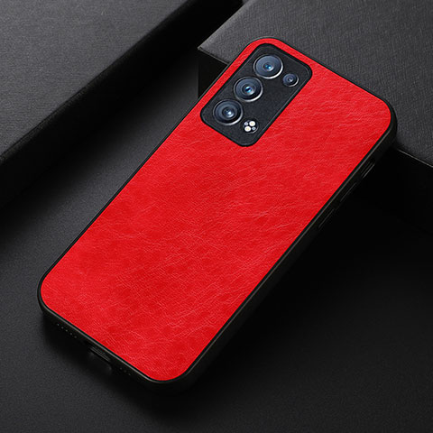 Coque Luxe Cuir Housse Etui B05H pour Oppo Reno6 Pro+ Plus 5G Rouge