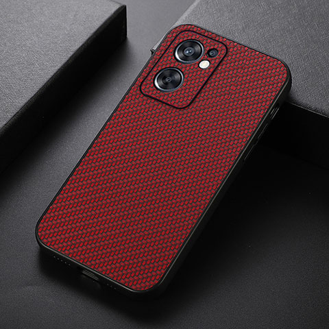 Coque Luxe Cuir Housse Etui B05H pour Oppo Reno7 SE 5G Rouge