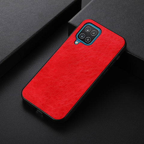 Coque Luxe Cuir Housse Etui B05H pour Samsung Galaxy A12 Nacho Rouge