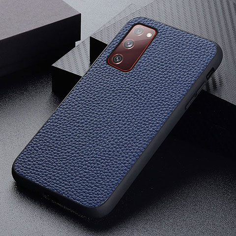 Coque Luxe Cuir Housse Etui B05H pour Samsung Galaxy S20 FE 5G Bleu