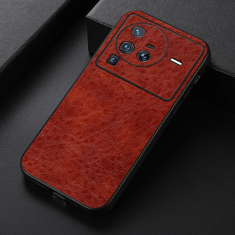 Coque Luxe Cuir Housse Etui B05H pour Vivo X80 Pro 5G Marron