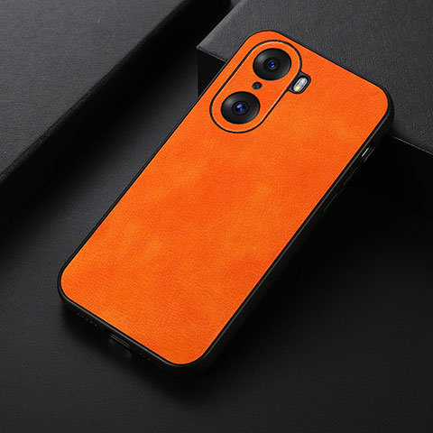 Coque Luxe Cuir Housse Etui B06H pour Huawei Honor 60 5G Orange