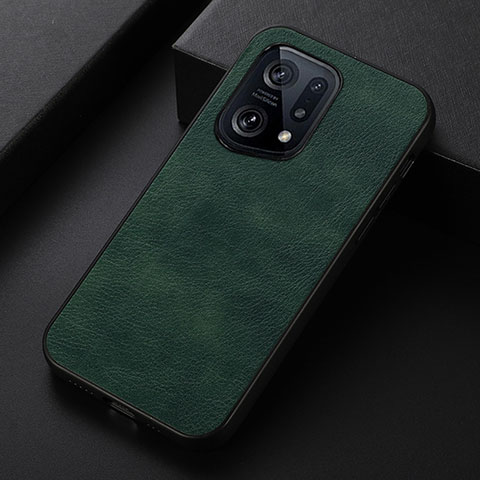 Coque Luxe Cuir Housse Etui B06H pour Oppo Find X5 5G Vert