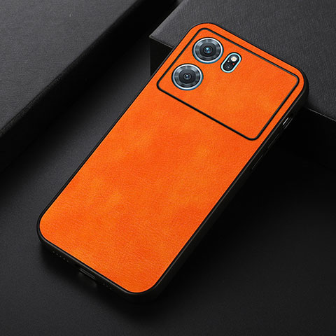 Coque Luxe Cuir Housse Etui B06H pour Oppo K10 5G Orange