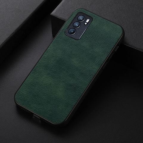 Coque Luxe Cuir Housse Etui B06H pour Oppo Reno6 5G Vert